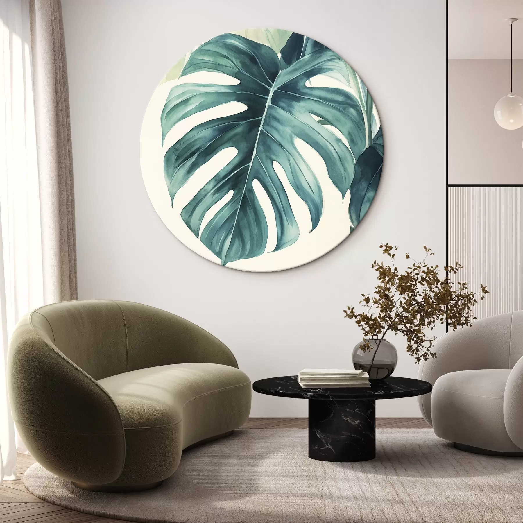 Obraz Monstera palmové listy, akvarelový štýl, kvetinové, tropické r43507