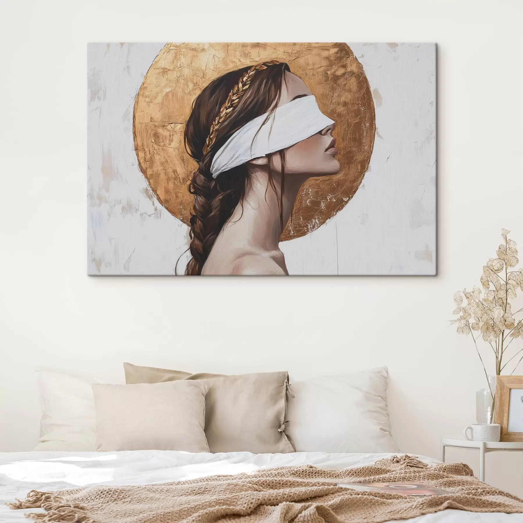 Obraz Žena s obväzom na očiach, Grécko, akrylová kresba s43502