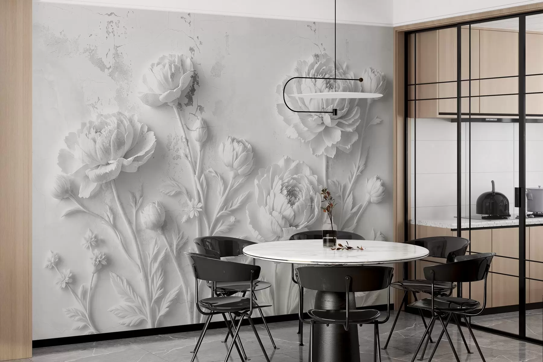 Fototapety Kvety na betónovom pozadí v štýle grunge w03553v2 - Uwalls.sk Fototapety Kvety na betónovom pozadí v štýle grunge w03553v2