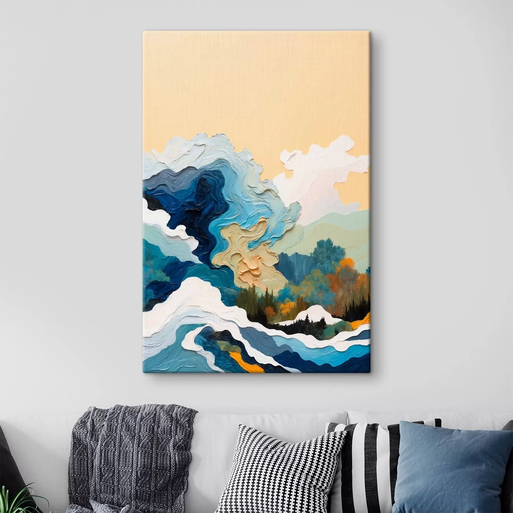 Obraz Abstraktný les v štýle olejomaľby s43452