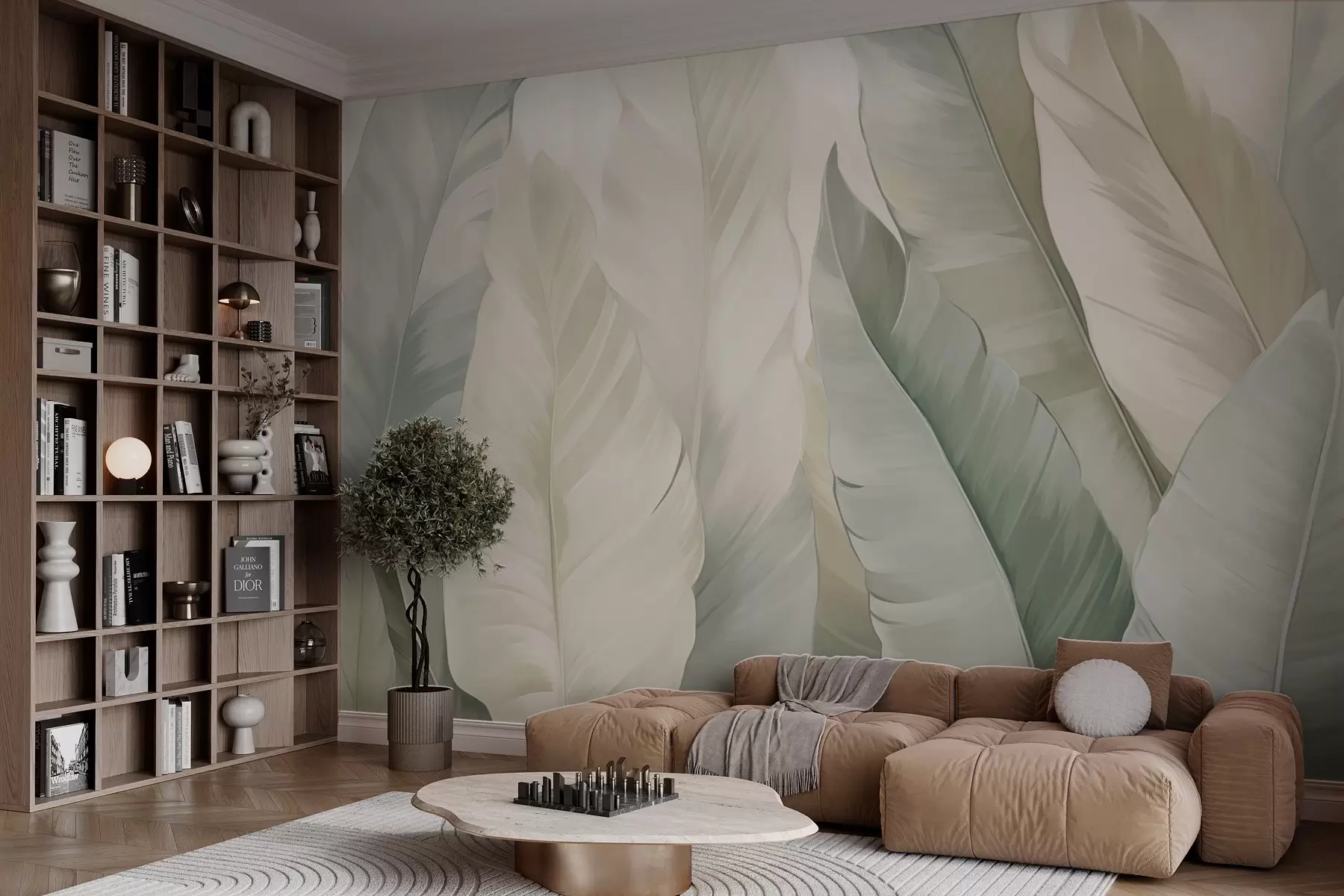 Fototapety Zelené jemné tropické lístie w03598