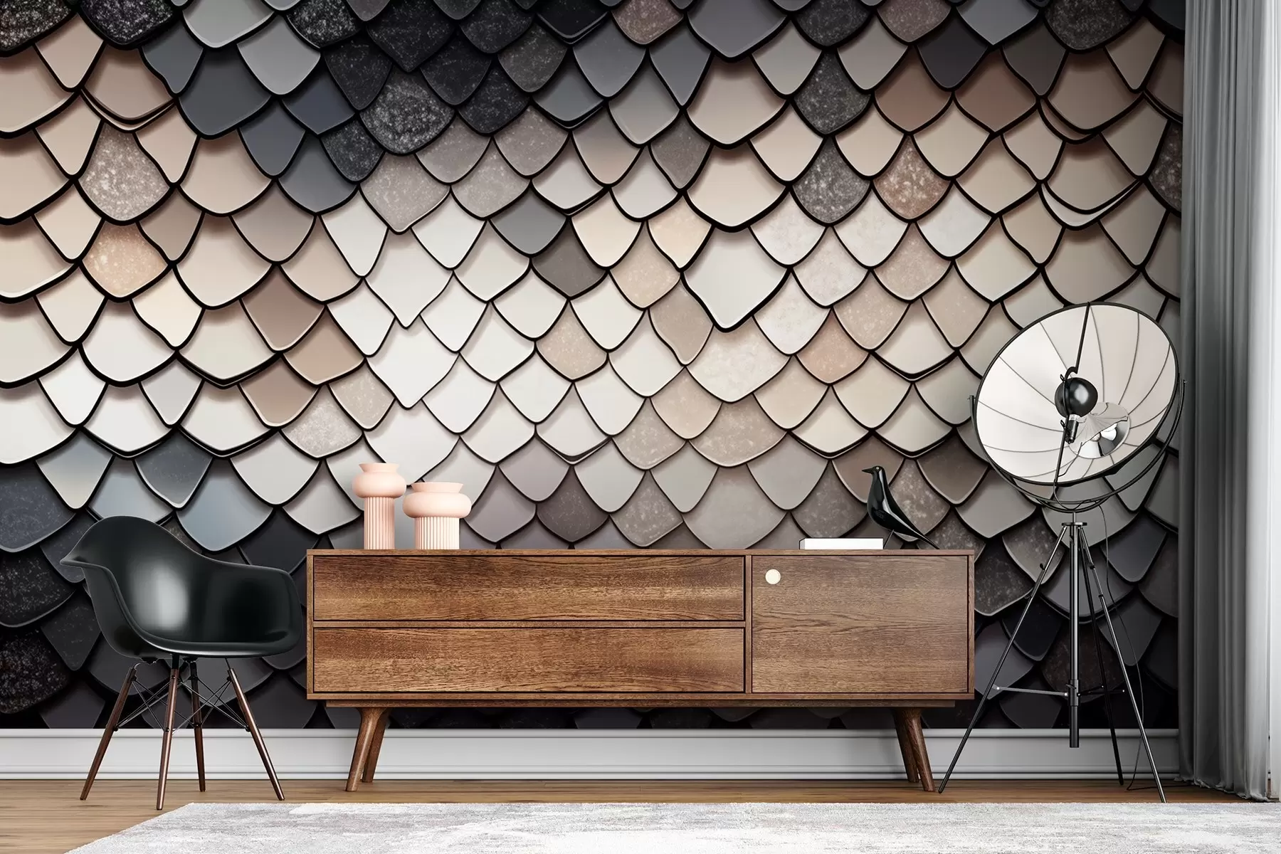 Fototapety Béžovo-šedý vzor v štýle dračej textúry w09005