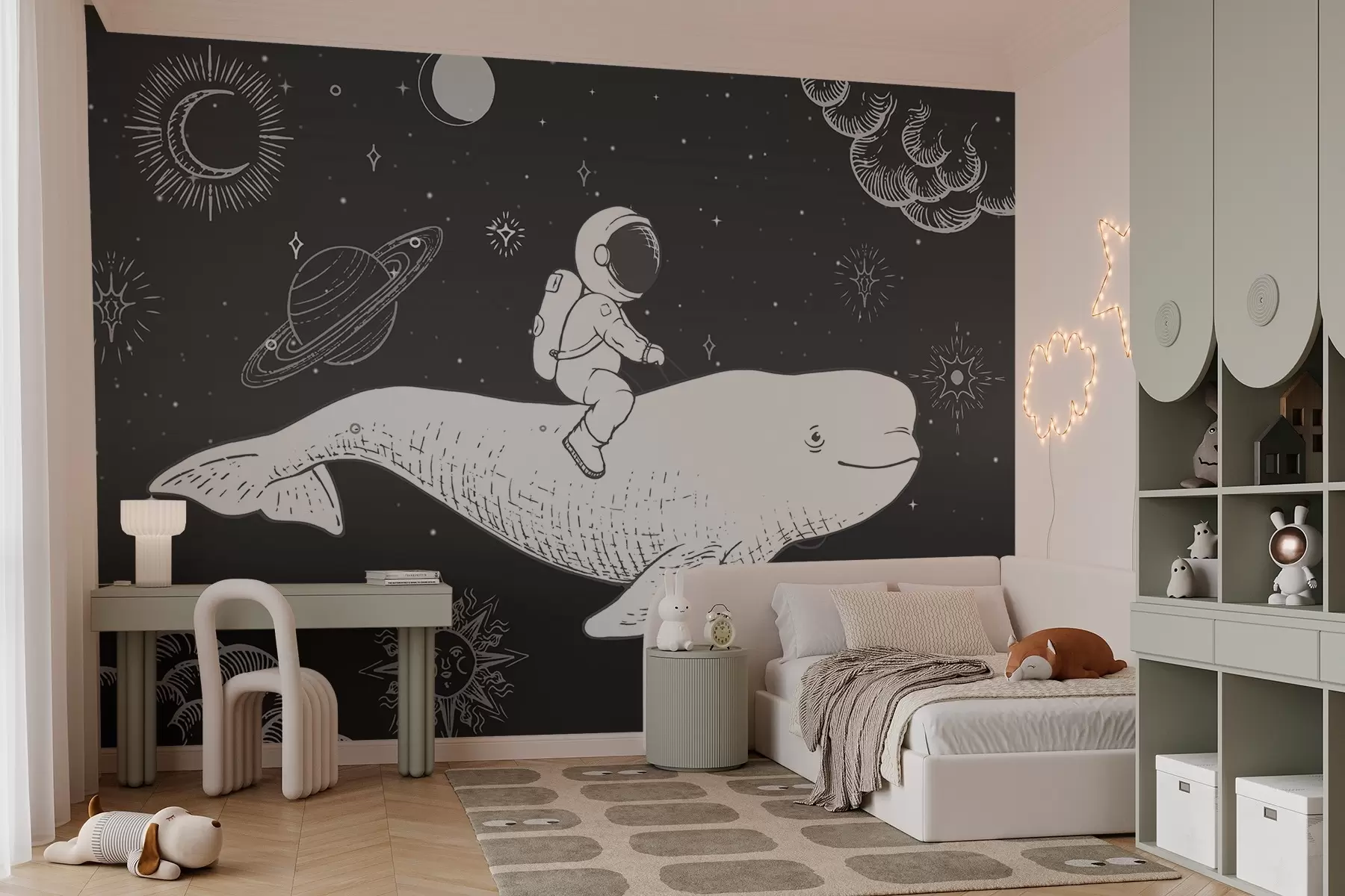 Fototapety Vesmírna veľryba s astronautom w03687