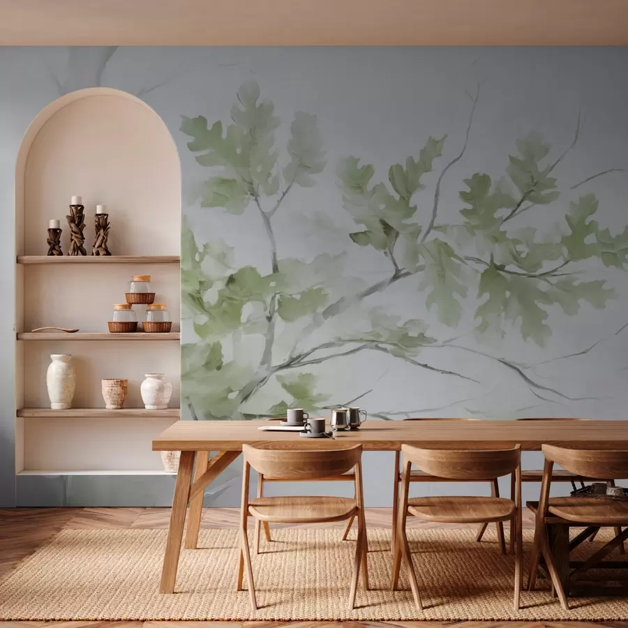 Fototapety Dubová vetva s listami zelených odtieňov w03772v1