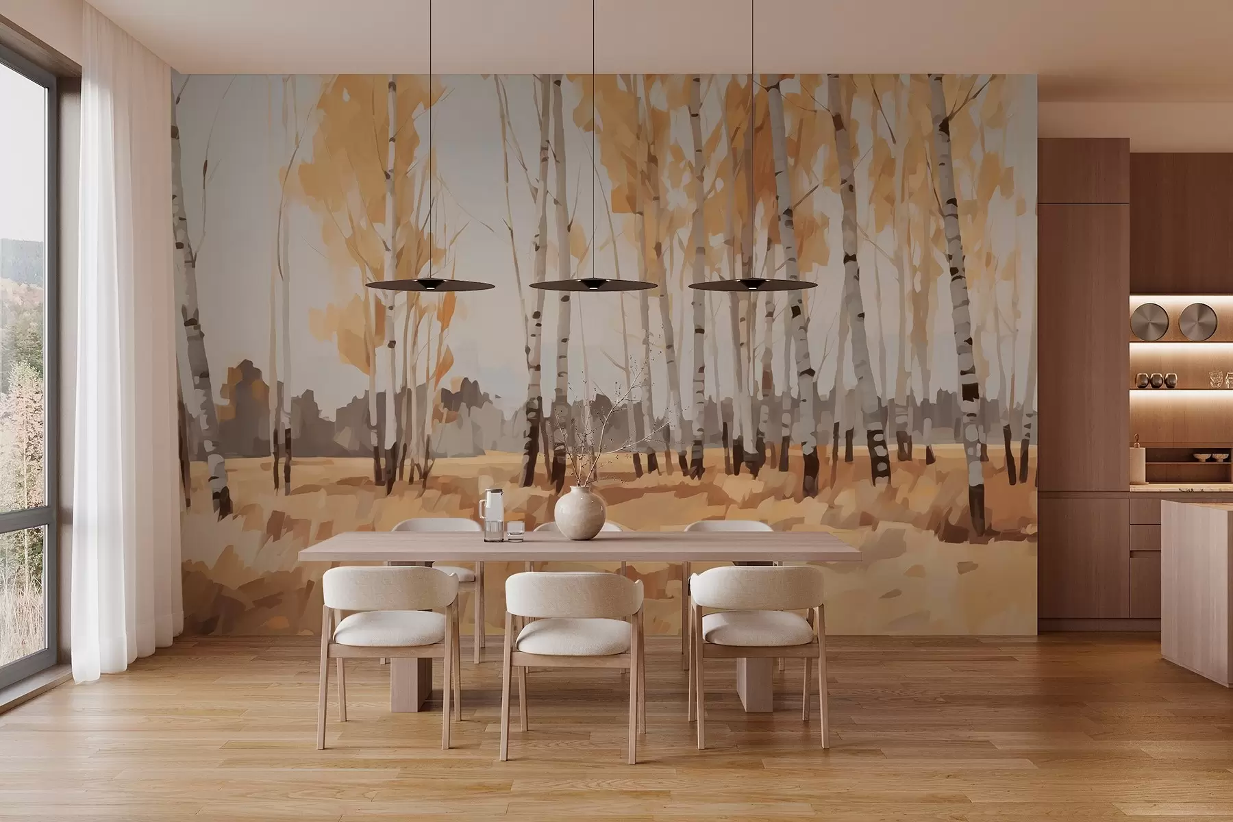 Fototapety Imitácia maľby brezy w03778