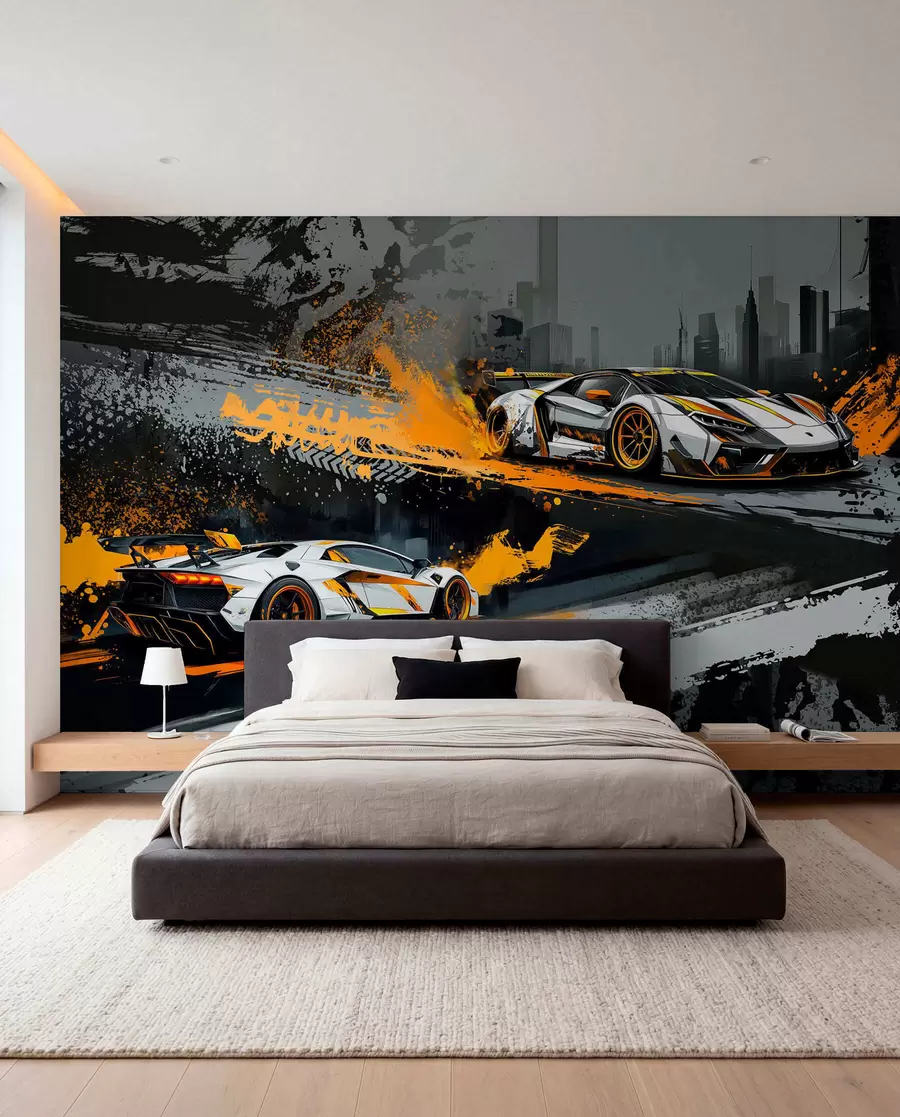 Fototapety tvrdý štýl grange, expresívne, dynamické športové vozidlá w03721