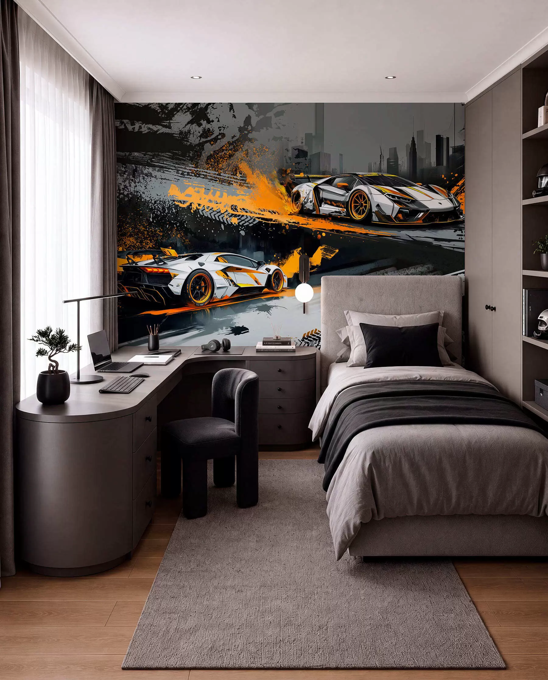 Fototapety tvrdý štýl grange, expresívne, dynamické športové vozidlá w03721