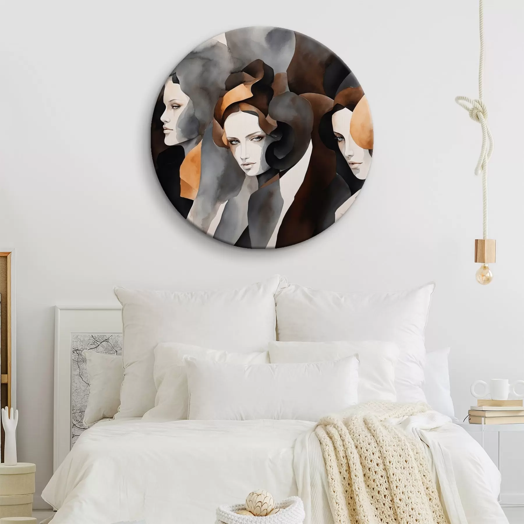 Obraz Abstraktná maľba s tvárami žien r44060