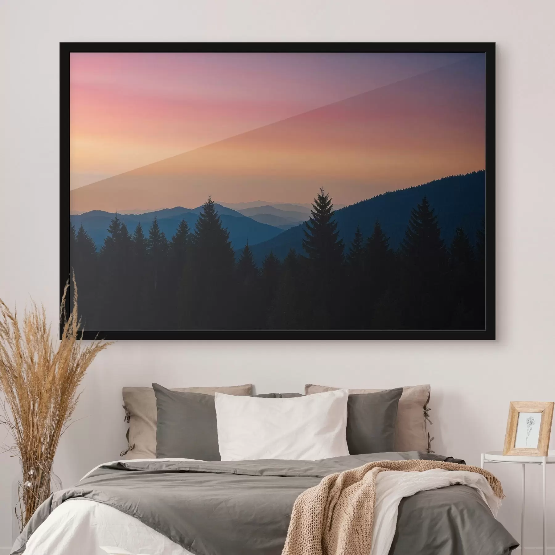 Fototapety Čierny les pri západe slnka f44096