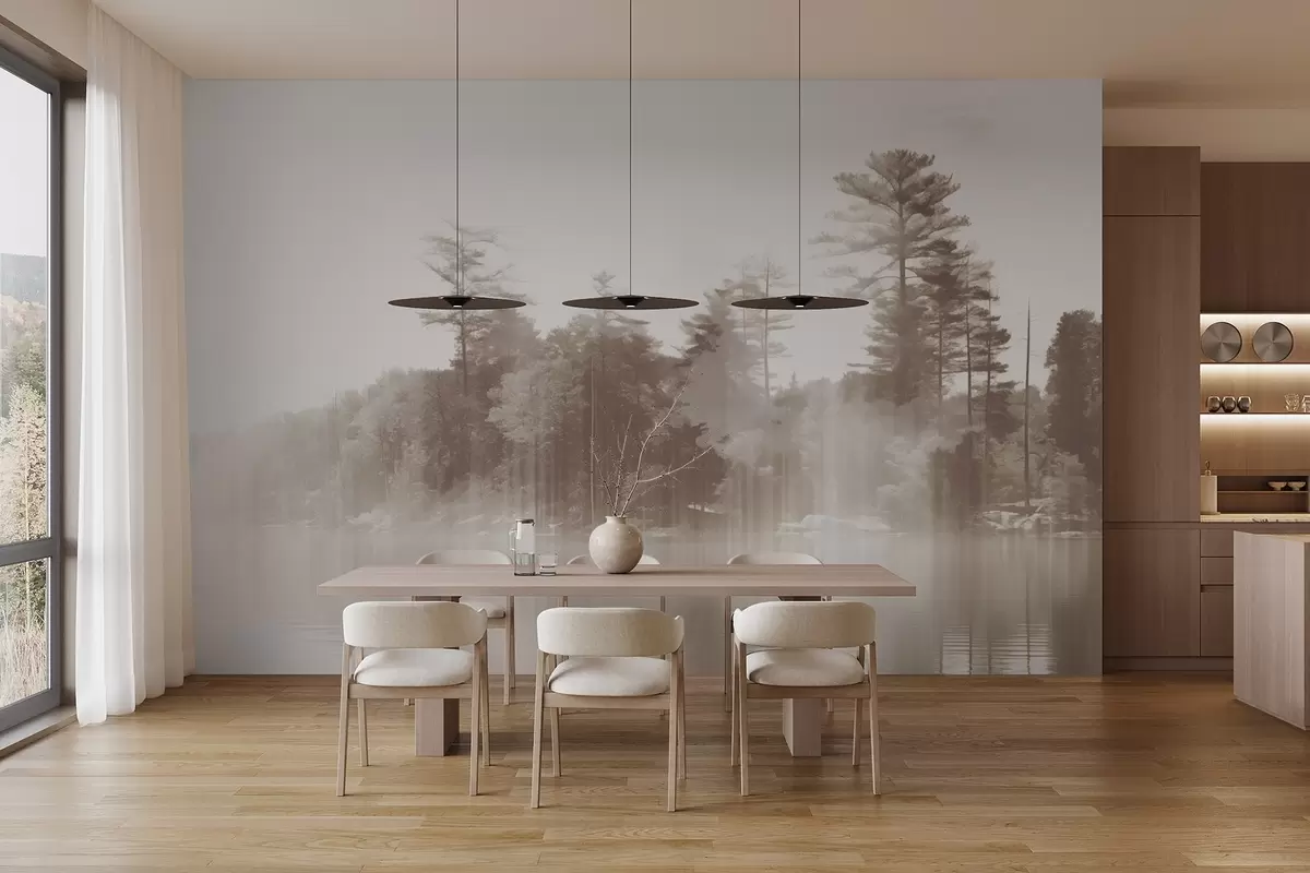 Fototapety Abstraktný minimalizmus textúrovaná krajina s jazerom a odrazmi stromov vo vode v béžových a bielych odtieňoch w09058v1 - Uwalls.sk Fototapety Abstraktný minimalizmus textúrovaná krajina s jazerom a odrazmi stromov vo vode v béžových a bielych odtieňoch w09058v1