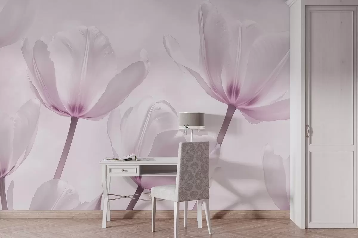 Fototapety Krásne tulipány, kvetinové, ružové farby, realizmus w03877v2