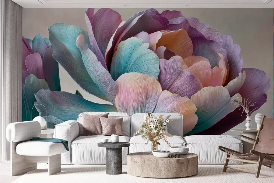 Fototapety Farebný kvet v štýle krepového papiera w09076