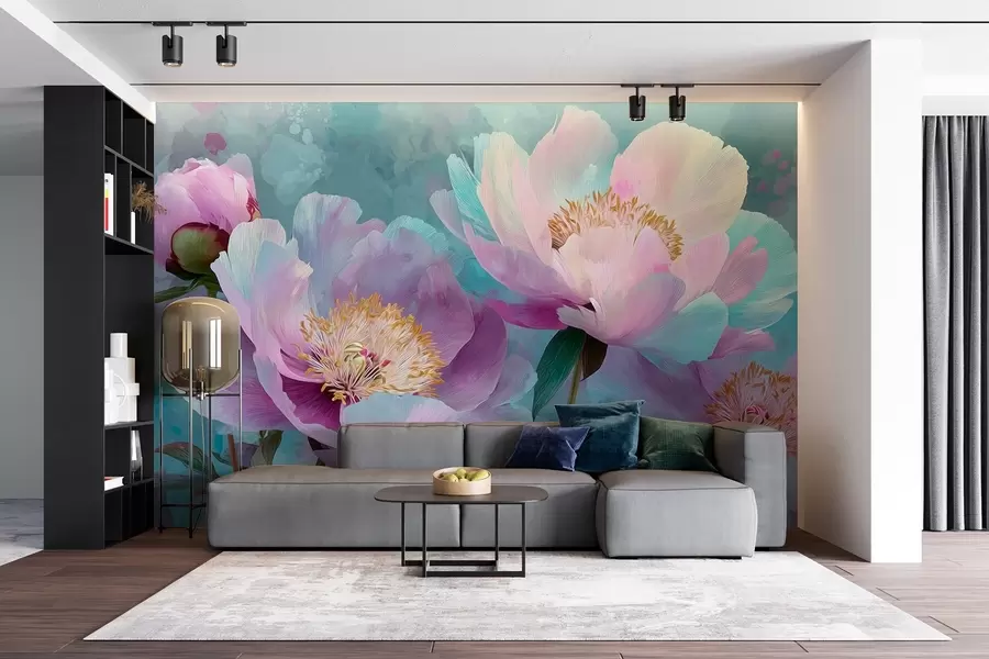 Fototapety Farebné pivonky v modrých a fialových odtieňoch w09087