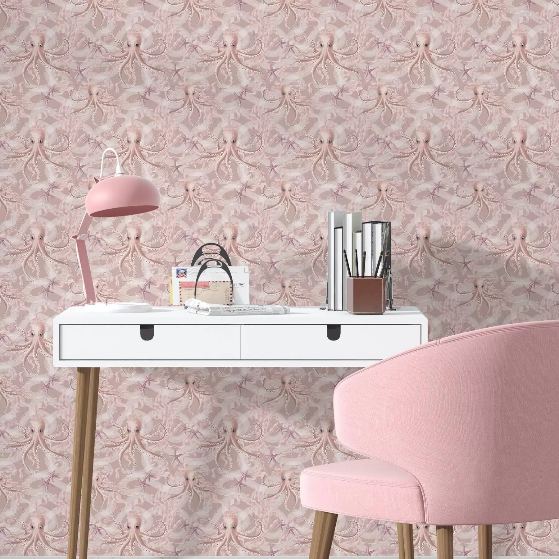 Fototapety Chobotnice na ružovom pozadí a00120