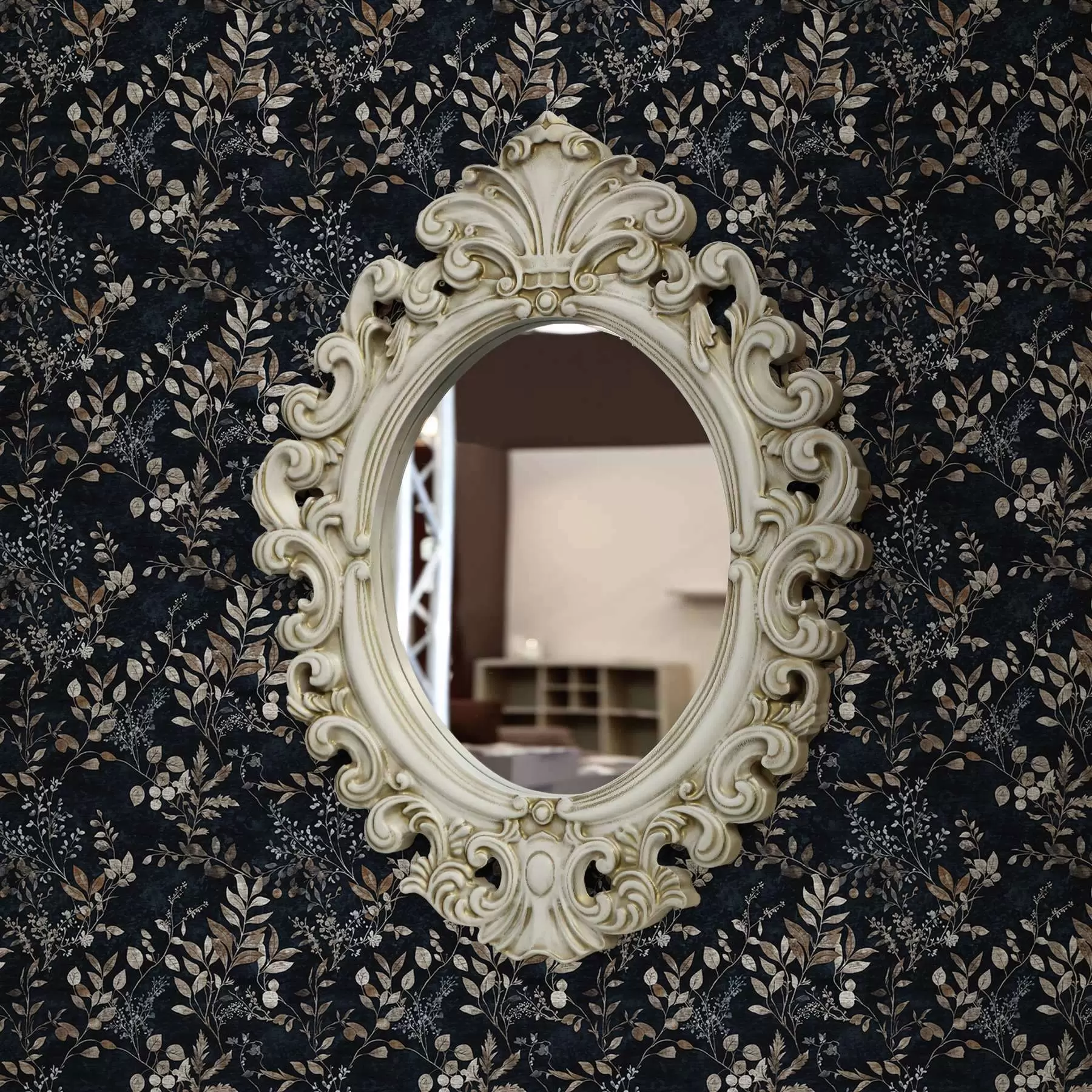 Fototapety Klasická kvetinová potlač v svetlých farbách na tmavom pozadí a00166v2