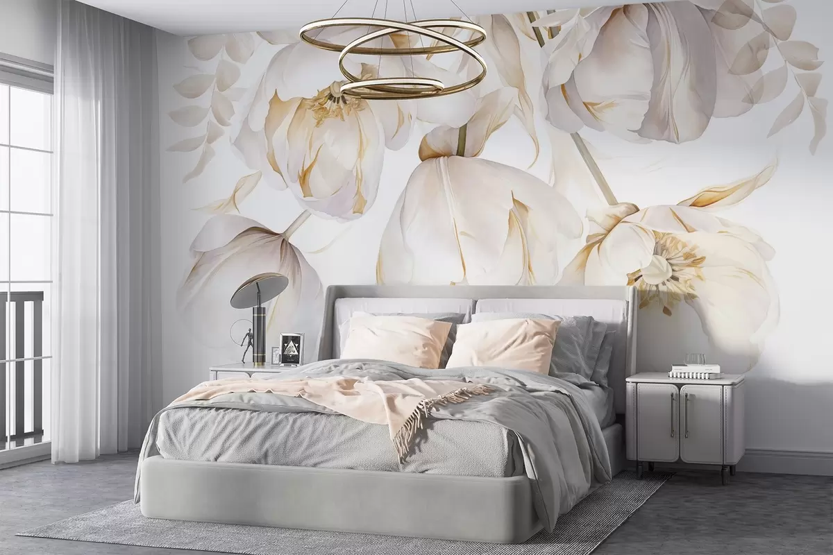 Fototapety Biele tulipány so žltými piestikmi, jemné okvetné lístky, elegantné kvetinové aranžmá, jemná kompozícia, na bielom pozadí w09112 - Uwalls.sk Fototapety Biele tulipány so žltými piestikmi, jemné okvetné lístky, elegantné kvetinové aranžmá, jemná kompozícia, na bielom pozadí w09112