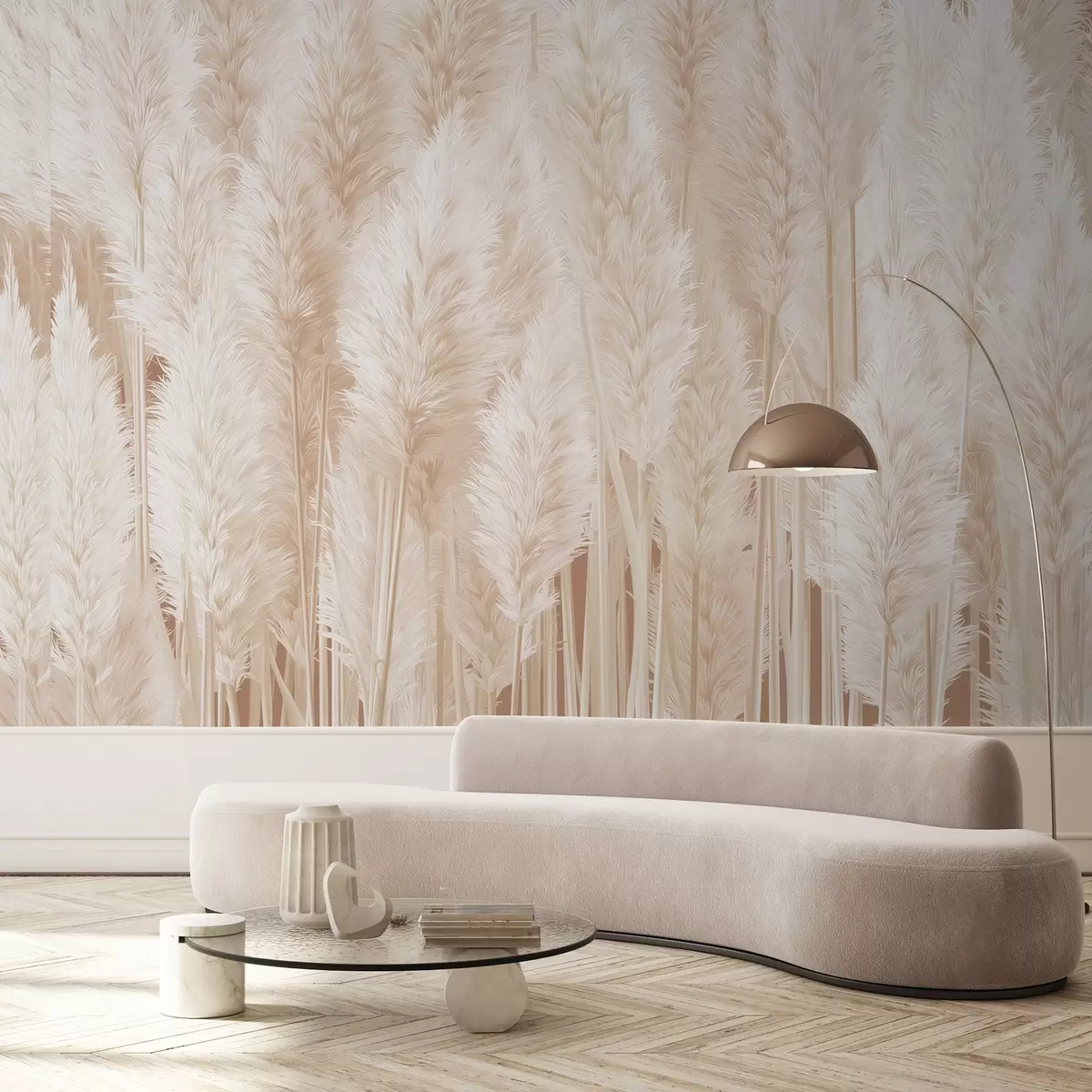 Fototapety Tráva pampas v béžových tónoch w09126