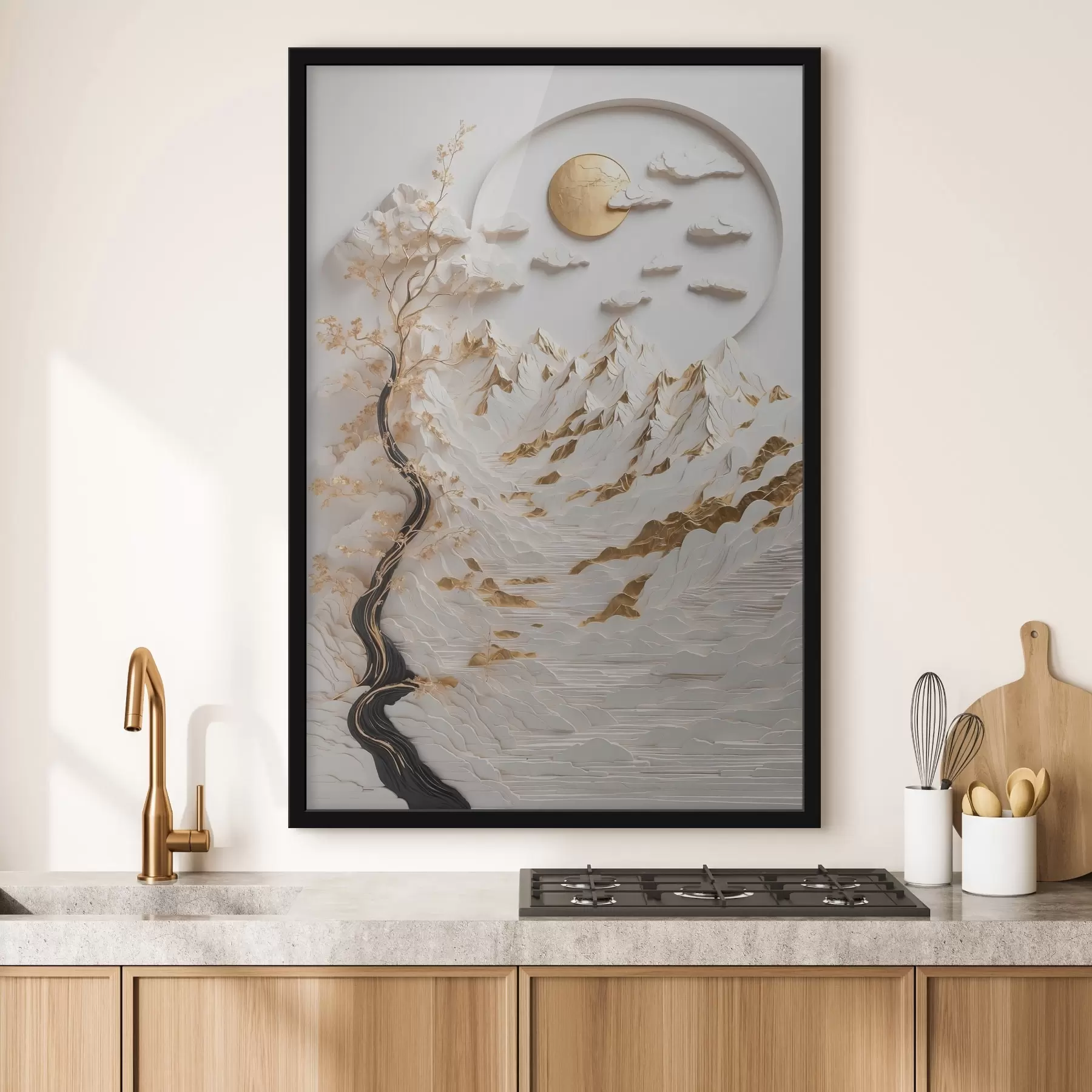 Fototapety Abstraktné hory a slnko f44428