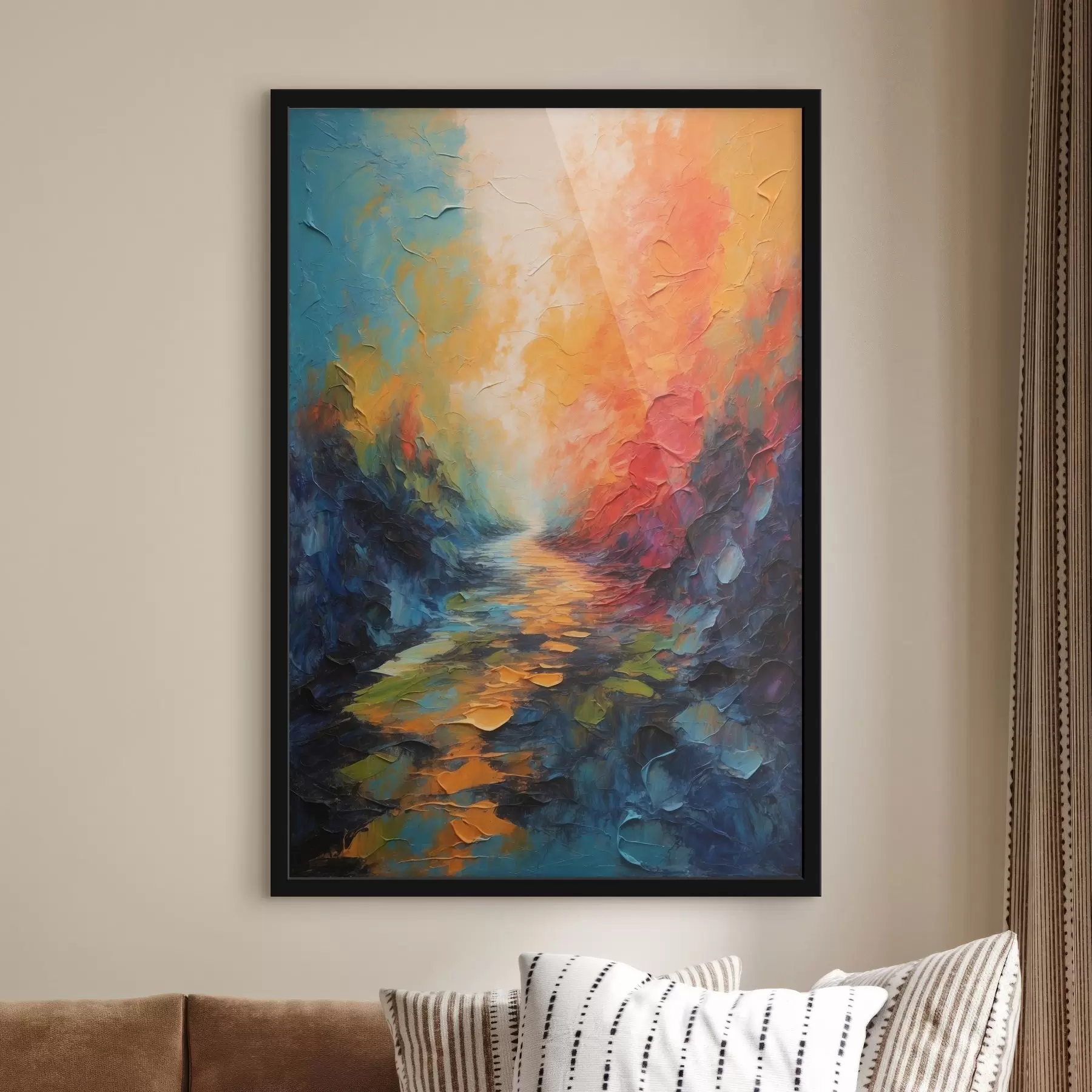 Fototapety Abstraktná cesta v štýle akrylovej maľby f44441