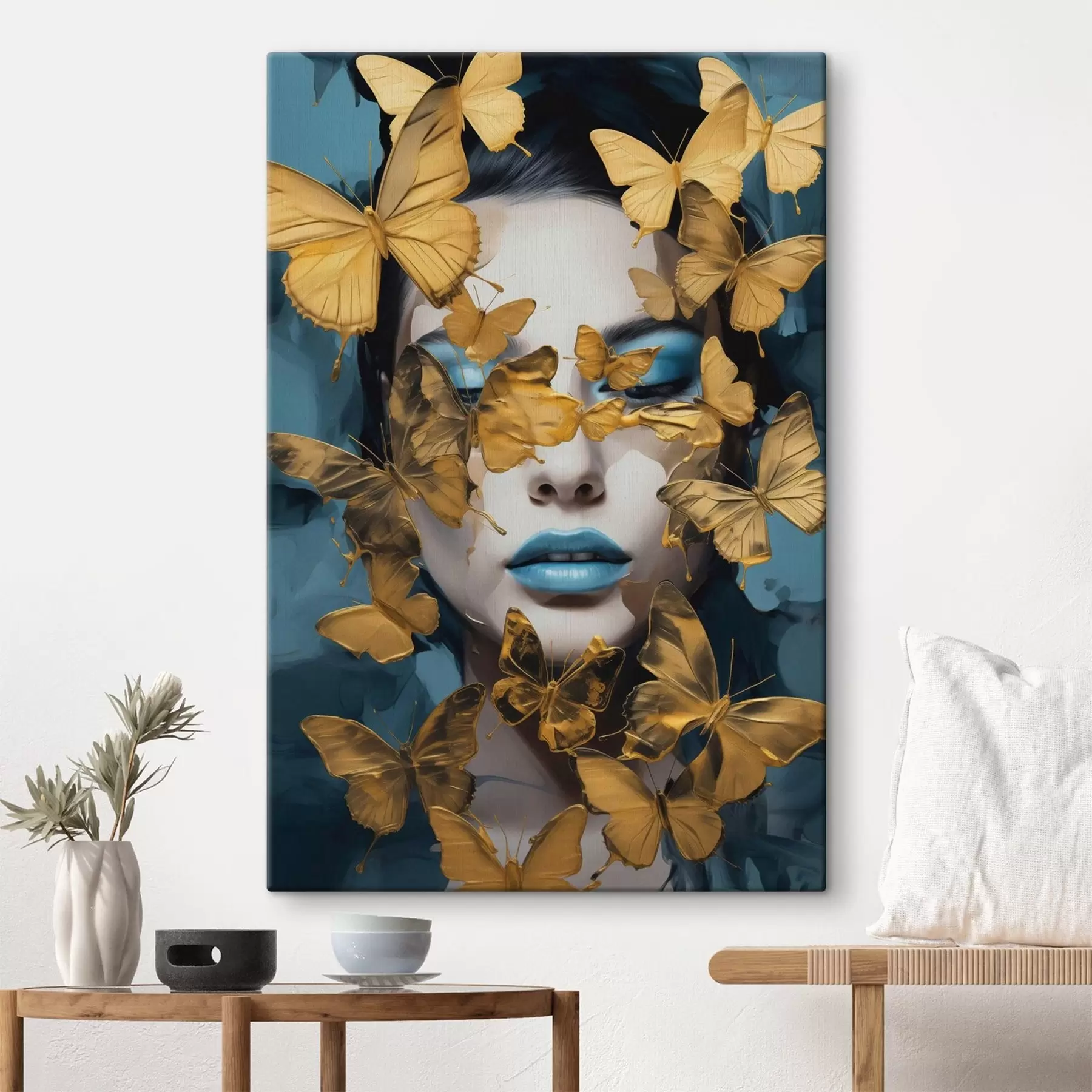 Obraz Portrét dievčaťa s motýľmi s44583