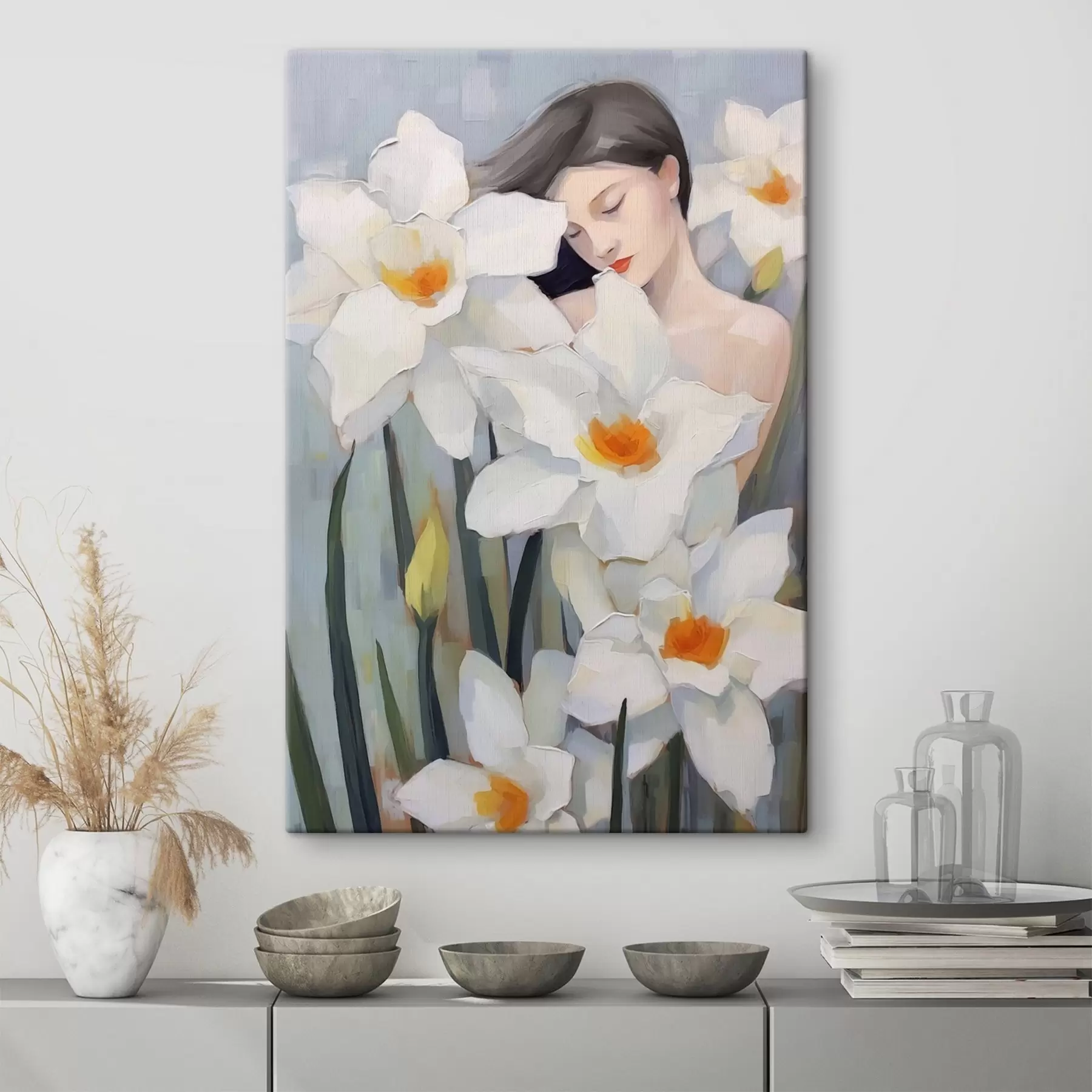 Obraz Dievča s narcismi s44594