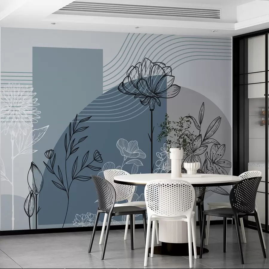 Fototapety Boho kvetinový obrys w04081v1