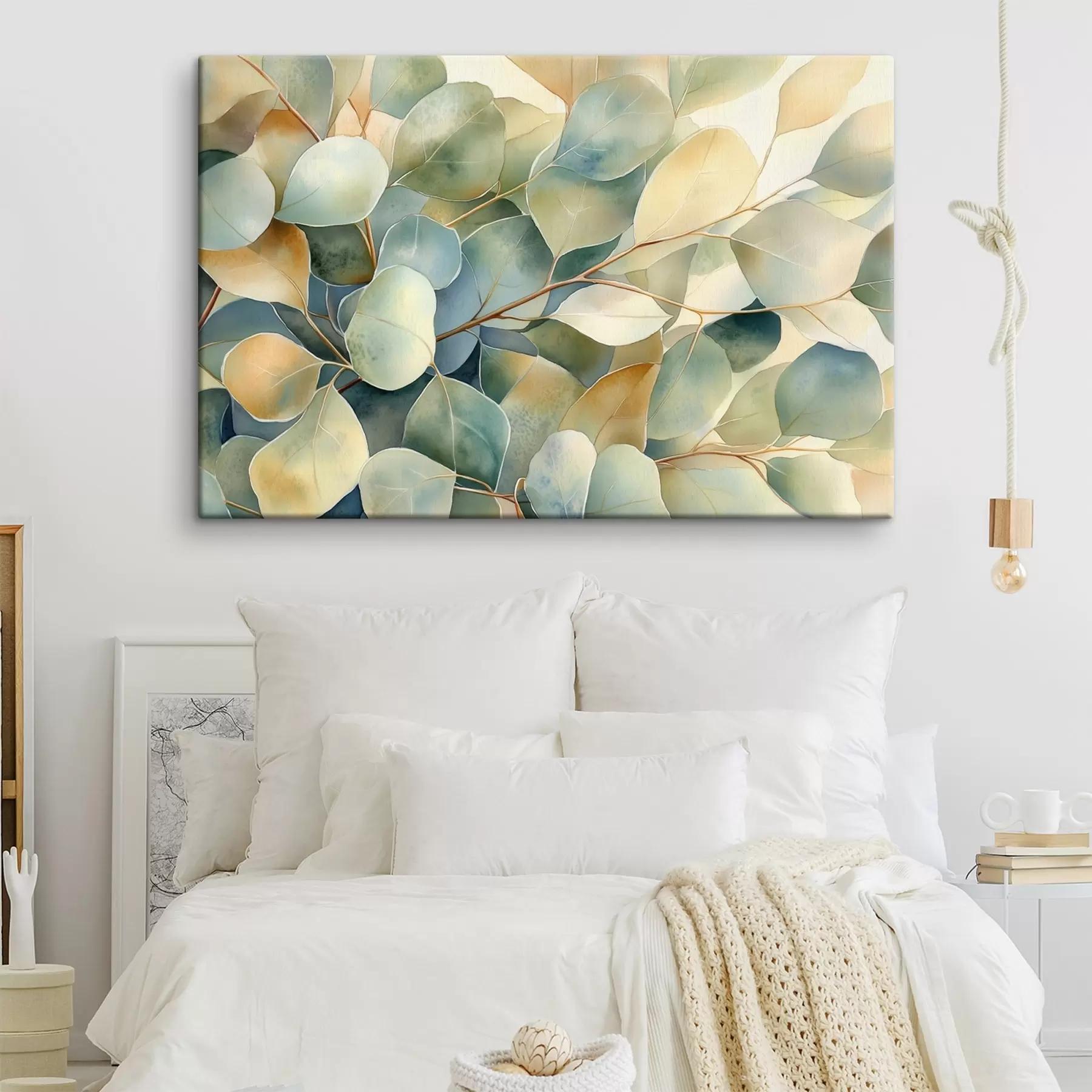 Obraz Eukalyptové listy, akvarel, príroda s44502