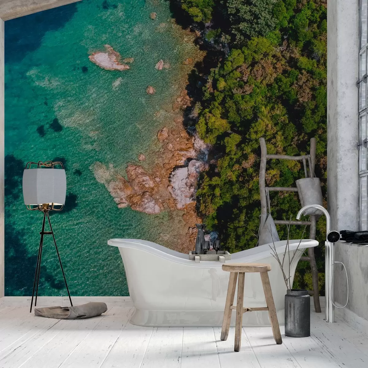 Fototapety Španielsko morské pobrežie s akvamarínom, borovicový les, letecké fotografie w04099 - Uwalls.sk Fototapety Španielsko morské pobrežie s akvamarínom, borovicový les, letecké fotografie w04099
