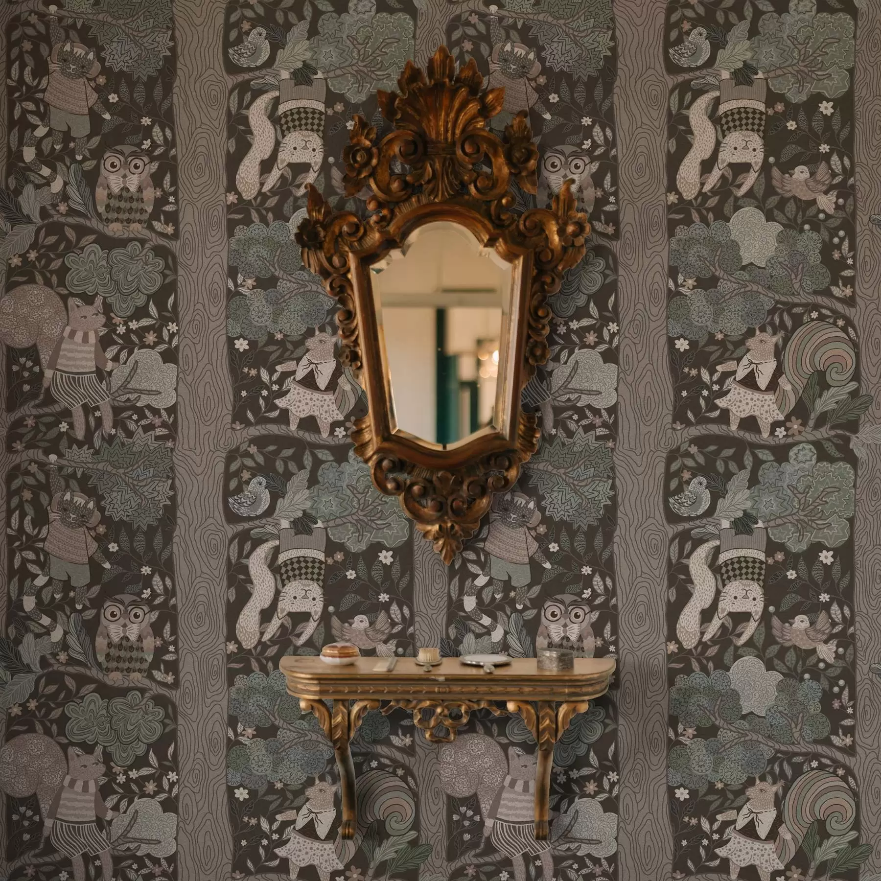 Fototapety Ručne kreslená grafická kresba prírody v etno štýle a00173