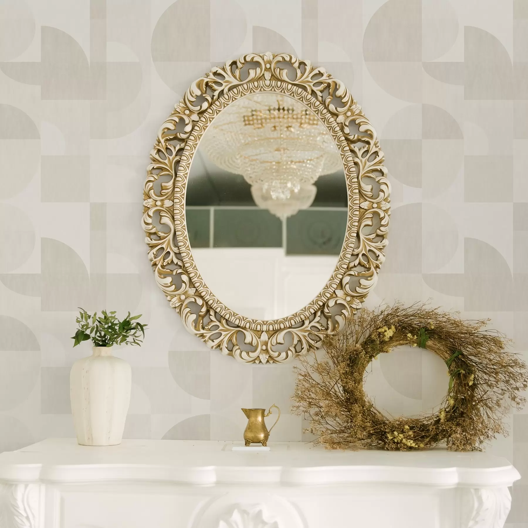 Fototapety Minimalistická geometria v svetlej krémovej farbe a00189