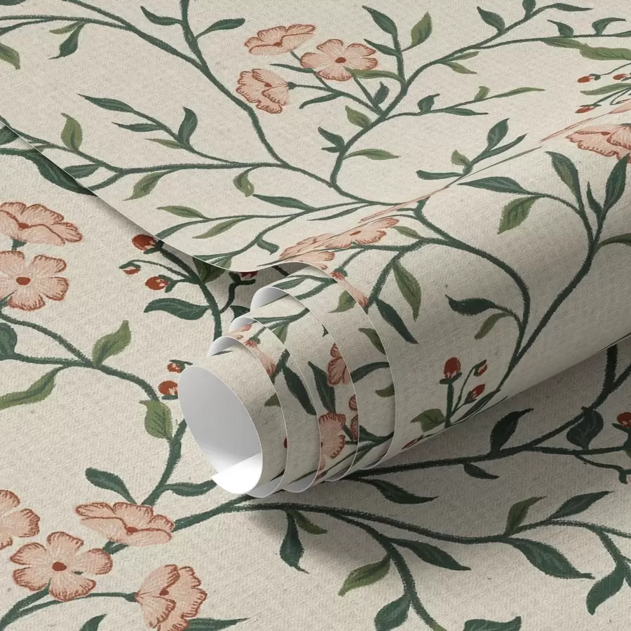 Fototapety Ažurové vetvy s koralovými kvetmi, kvetinový vzor a00221