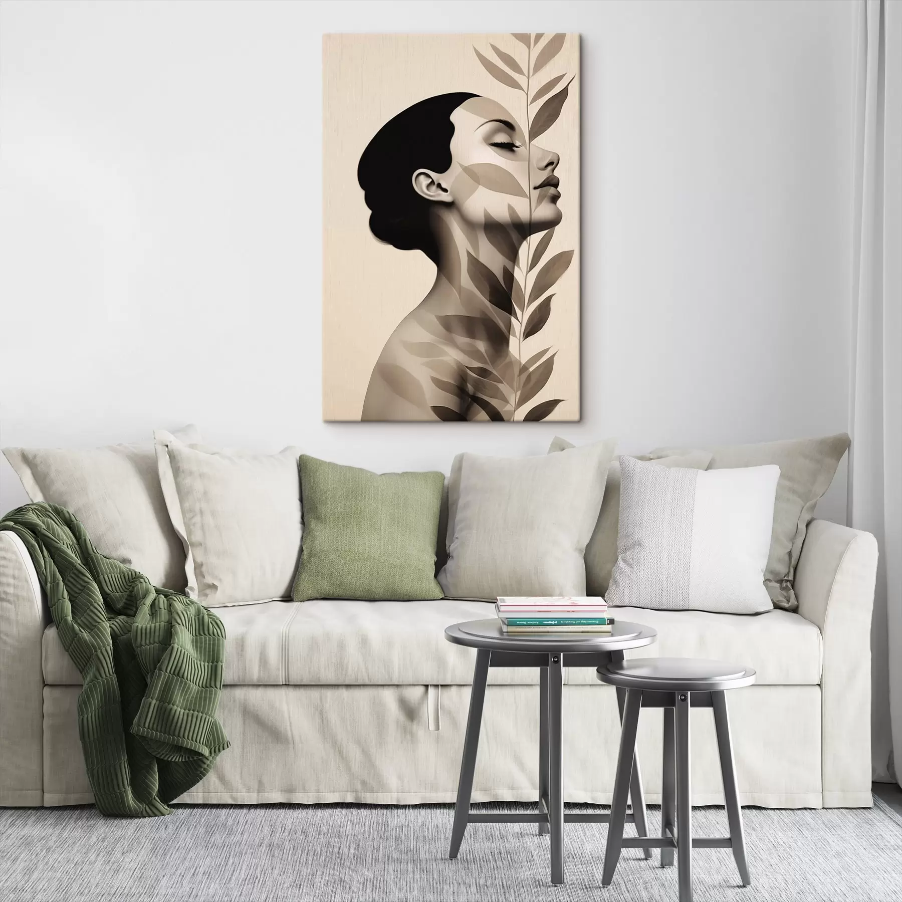 Obraz Profil ženy s kvetinovým vzorom s44725