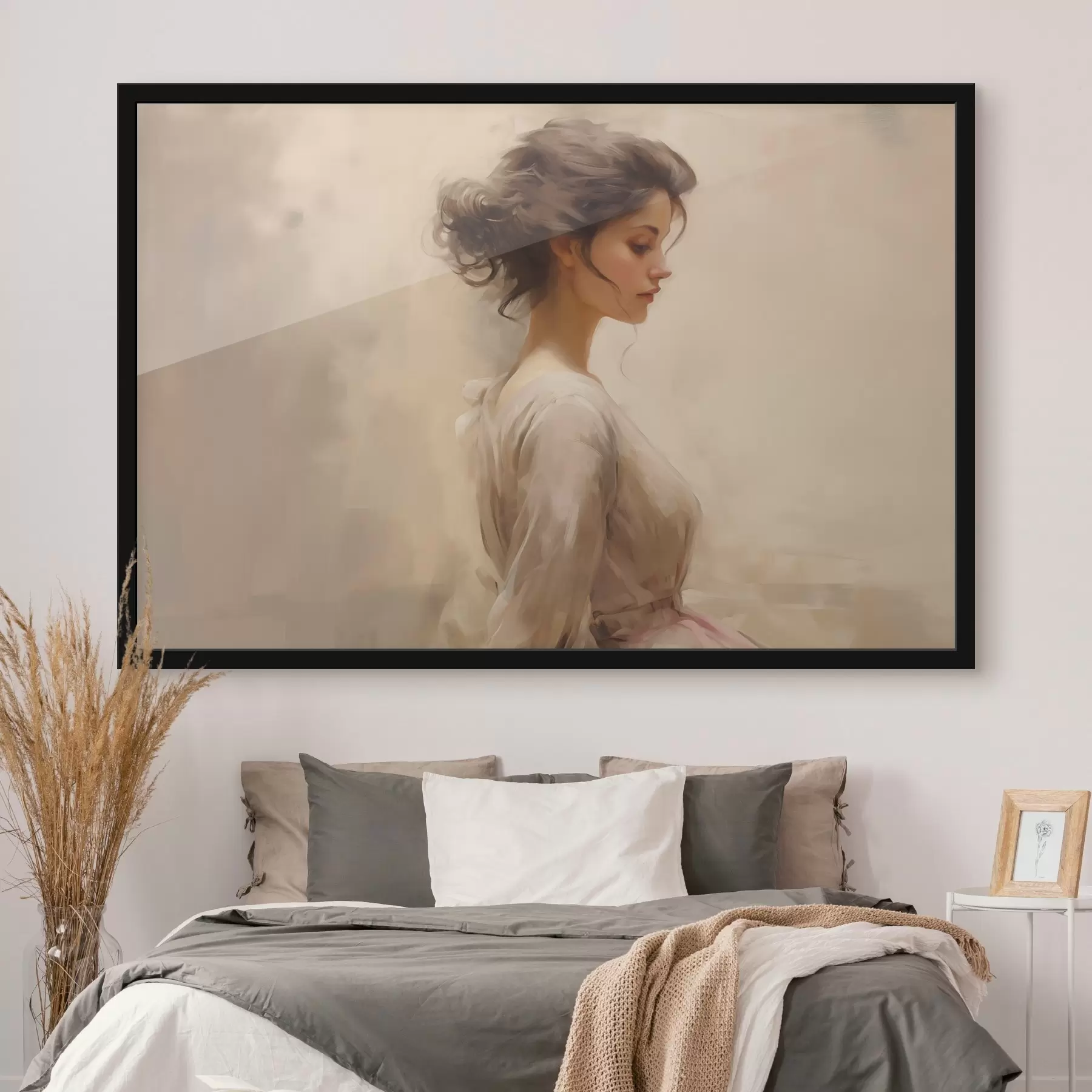 Fototapety Jemná ženská postava na svetlom pozadí f44752