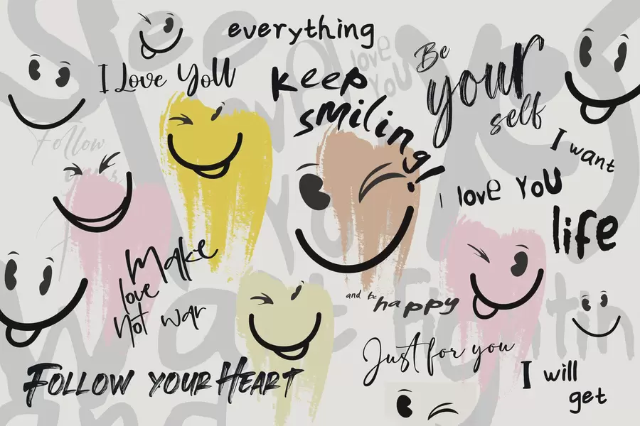 Fototapety Emotikony a nápisy w04174