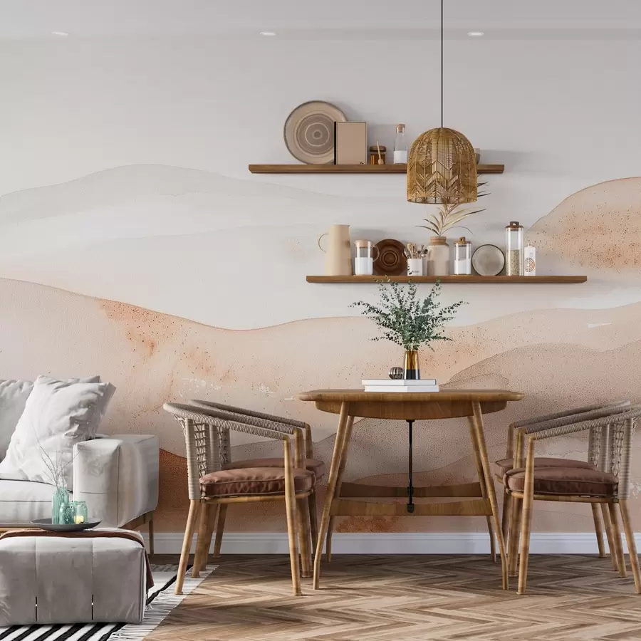 Fototapety Hory s efektom teplého akvarelového kopca w09223v1