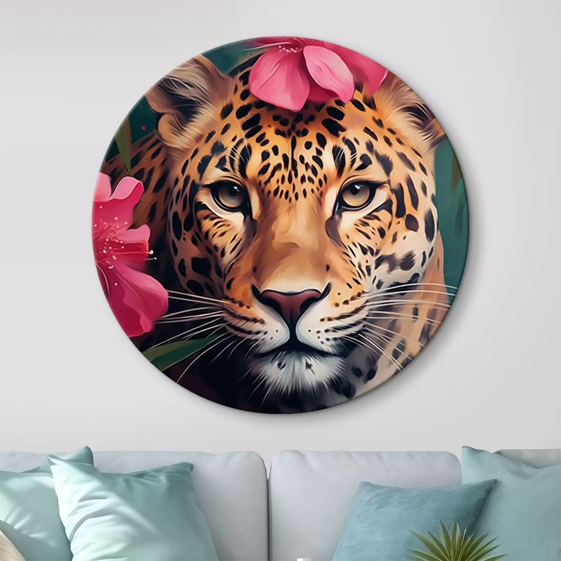 Obraz Leopard medzi tropickými kvetmi r44918