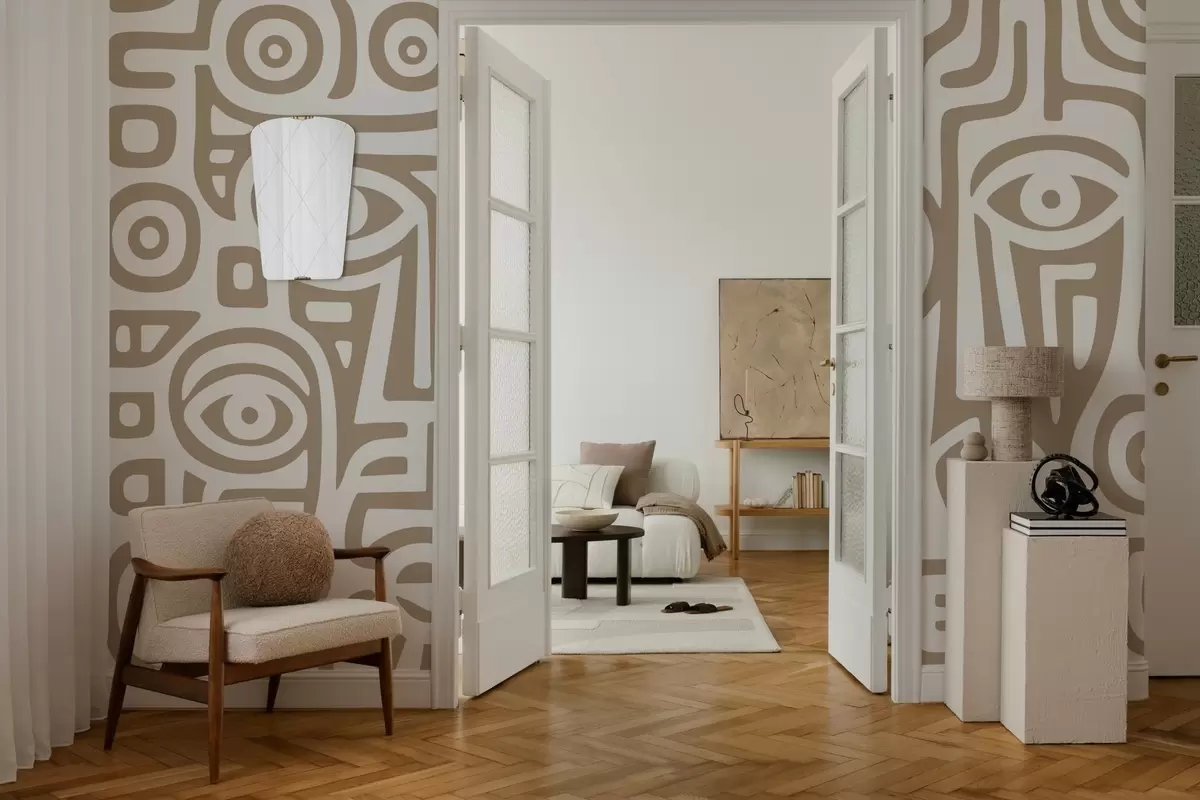 Fototapety Štylizované detaily tváre w04186v2