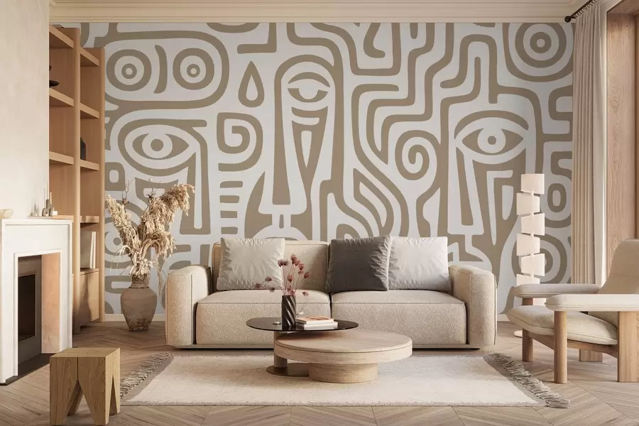 Fototapety Štylizované detaily tváre w04186v2