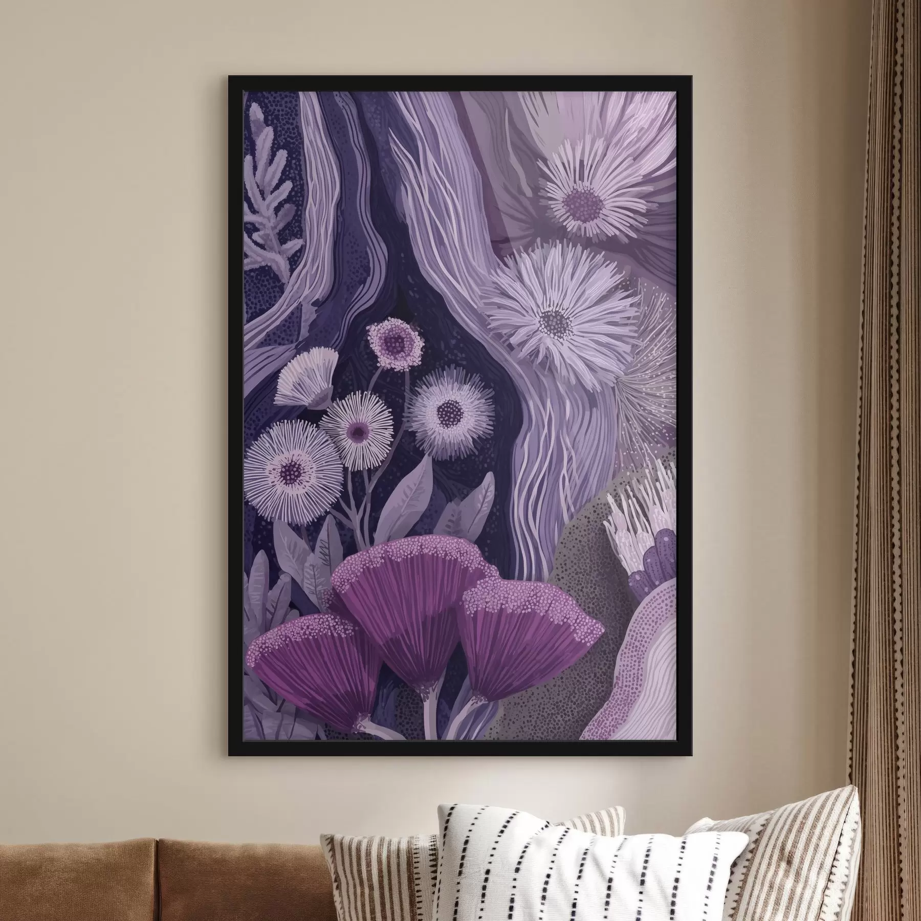 Fototapety Kvetinový dizajn vo fialových farbách, detailná kresba f44984