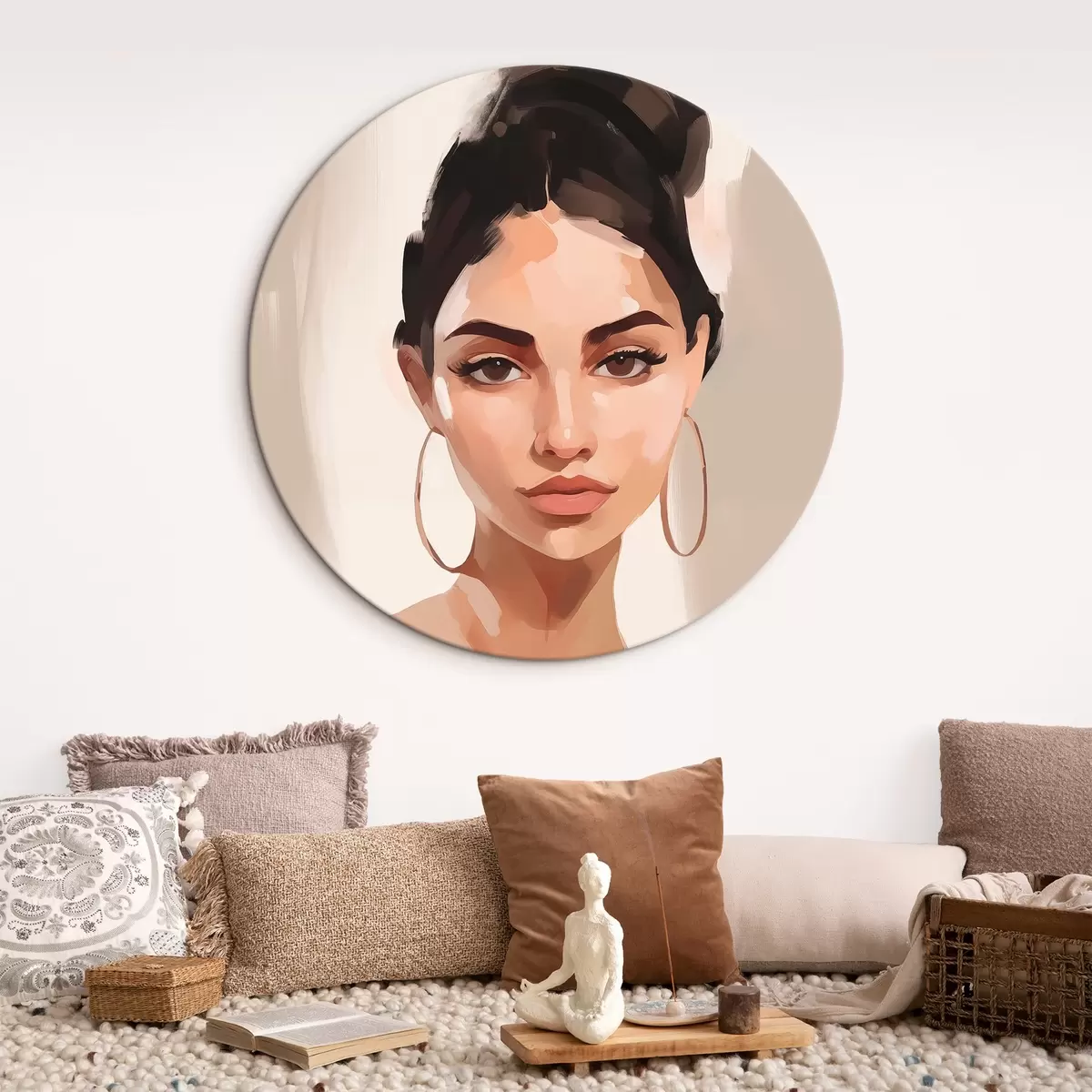 Okrúhle obrazy Portrét dievčaťa imitácia maľby r45014