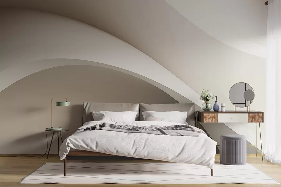 Fototapety abstrakcia, vlny, mäkké krivky, béžová, hladké, línie, moderné w04217v1