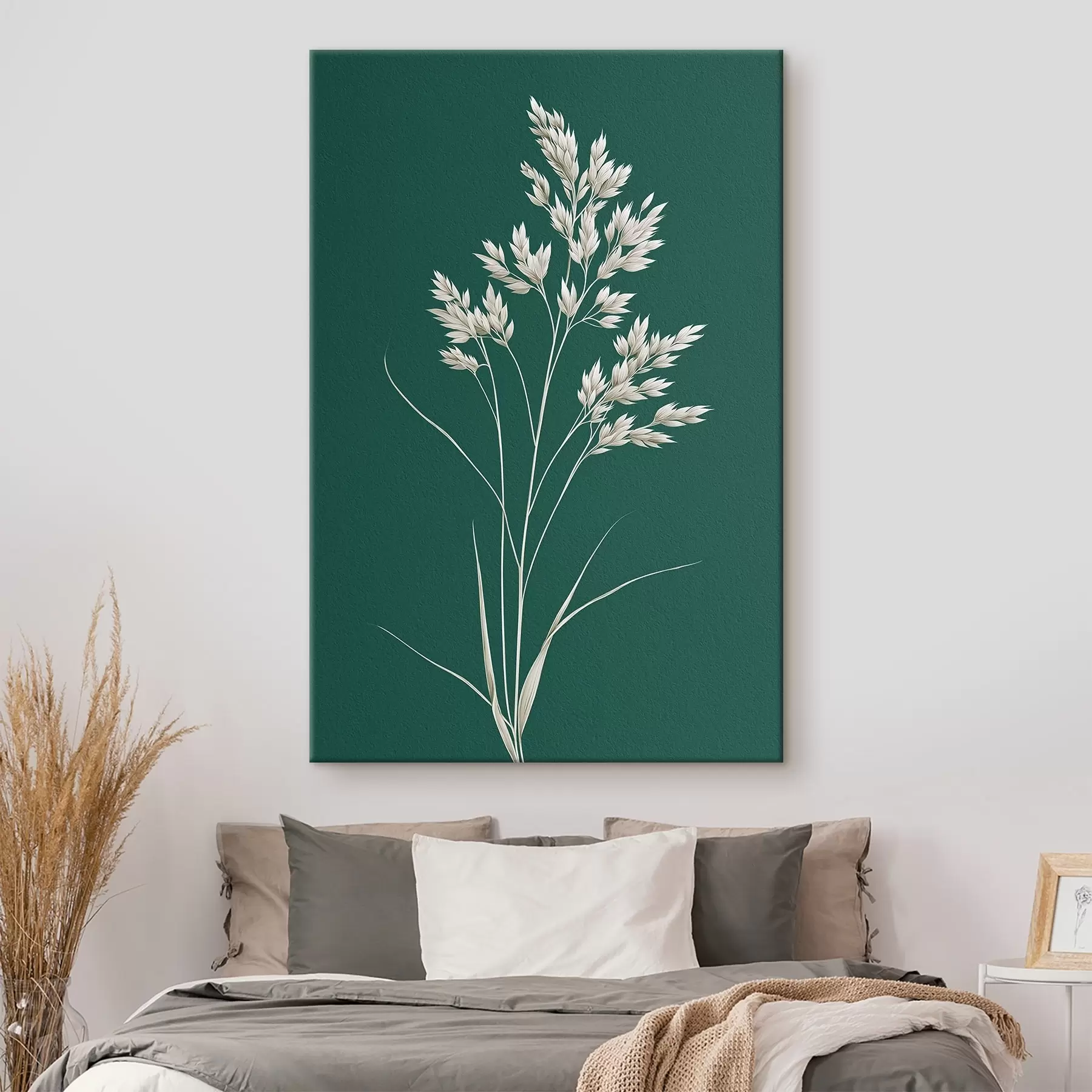 Obraz botanické, minimálne, tráva, stonka, zelené pozadie, prírodné, rastlina, ploché s45091