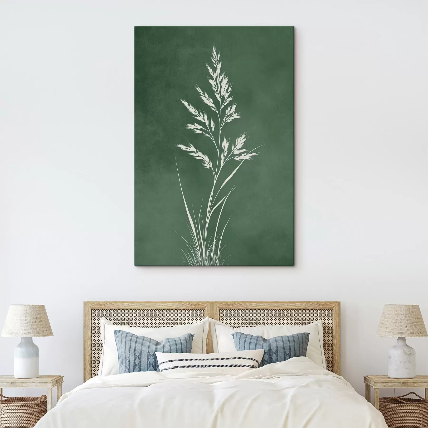 Obraz poľná tráva, príroda, botanické umenie, elegantný, plochý štýl, tlmené tóny, zeleň s45093