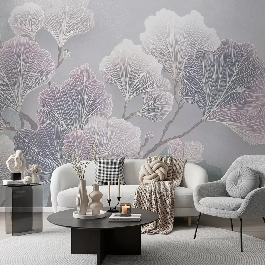 Fototapety Vetva listov v modrých odtieňoch w09249v1