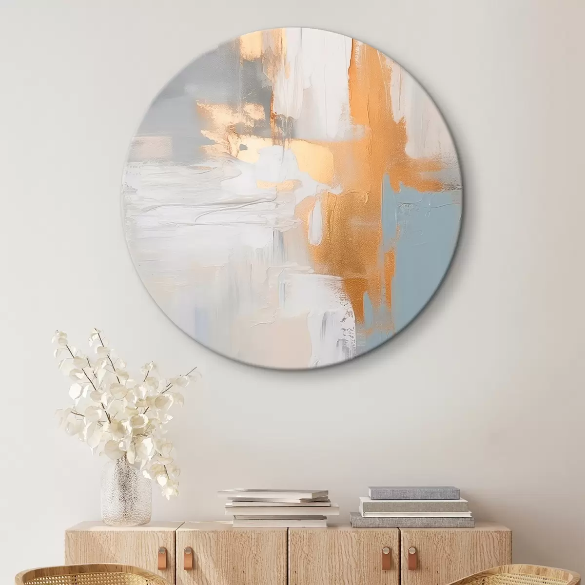 Okrúhle obrazy Abstraktné ťahy štetcom imitujúce maľbu r45112