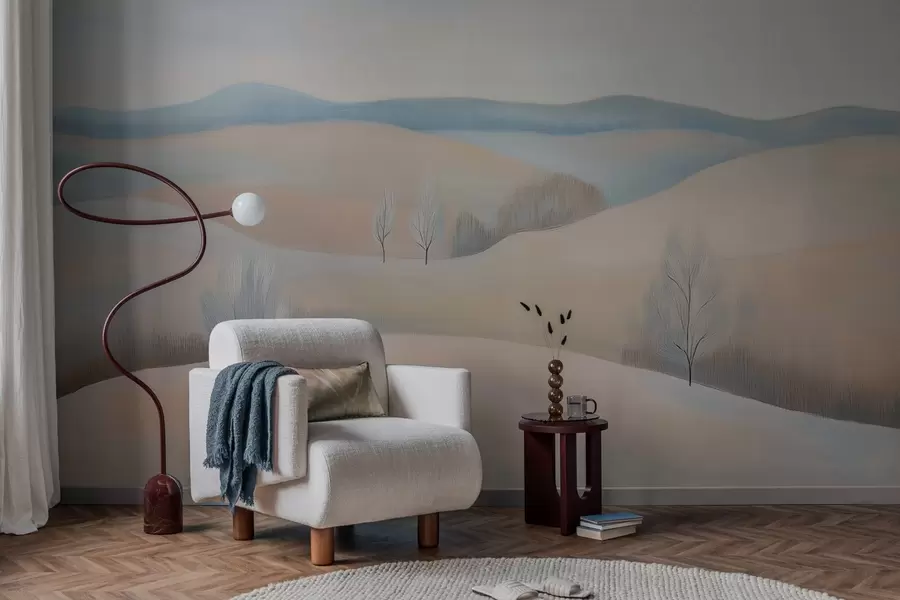 Fototapety krajina v štýle pastelovej kresby w04077