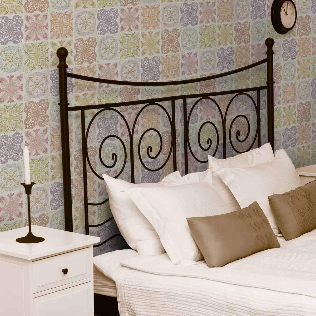 Tapety Farebné geometrické dlaždicové ornamenty a00284