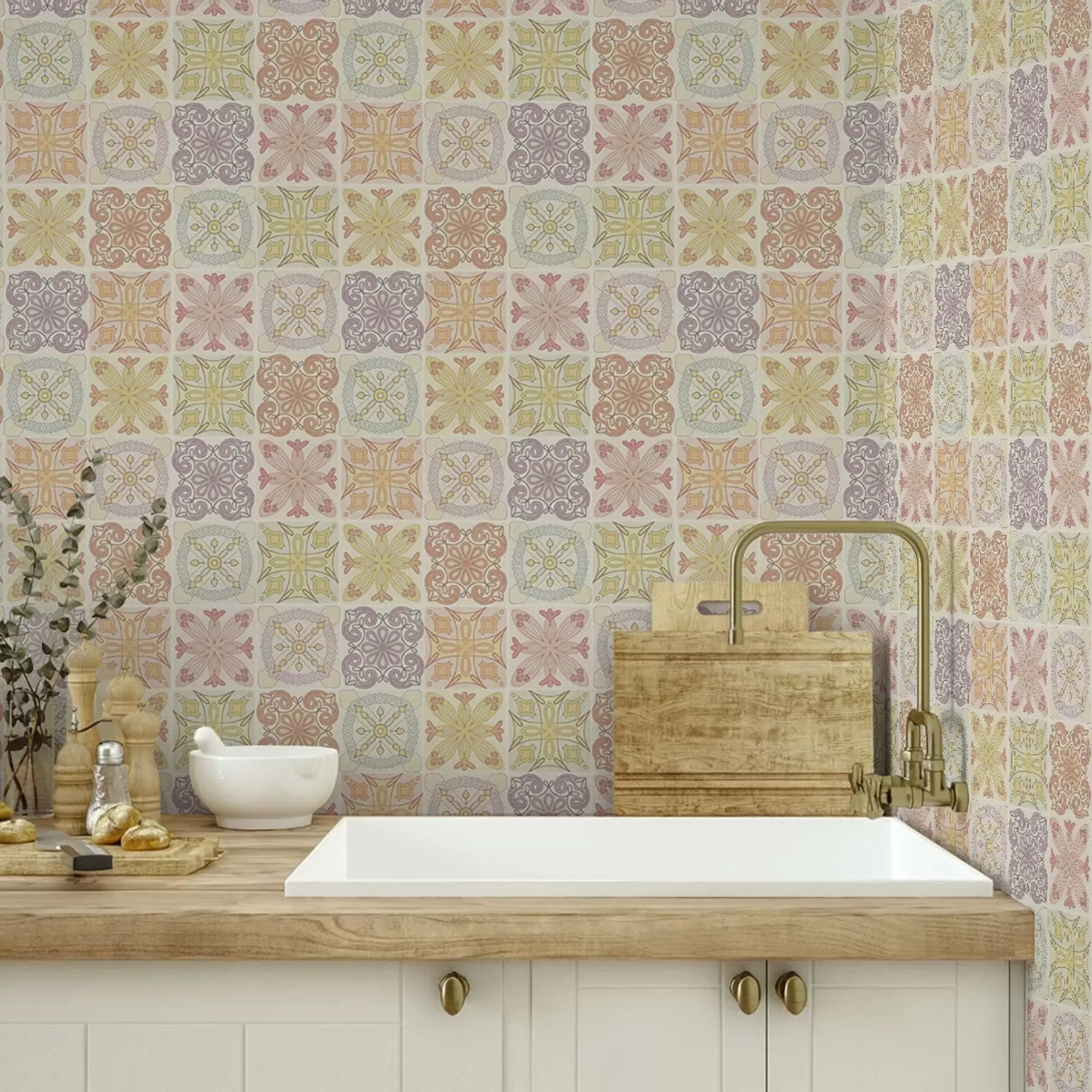 Fototapety Farebné geometrické dlaždicové ornamenty a00284