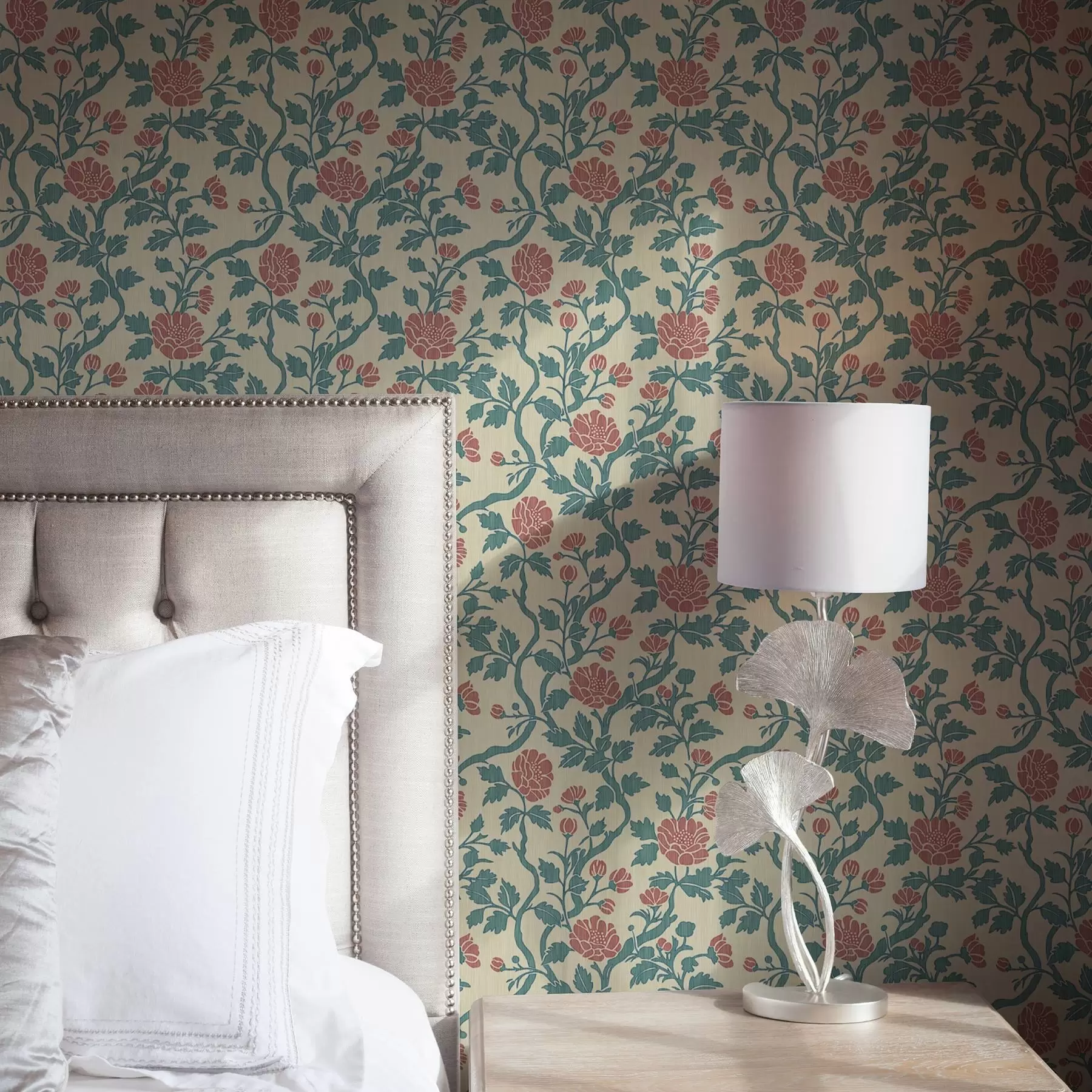 Fototapety Ozdobné ružové kvety na béžovom pozadí a00414