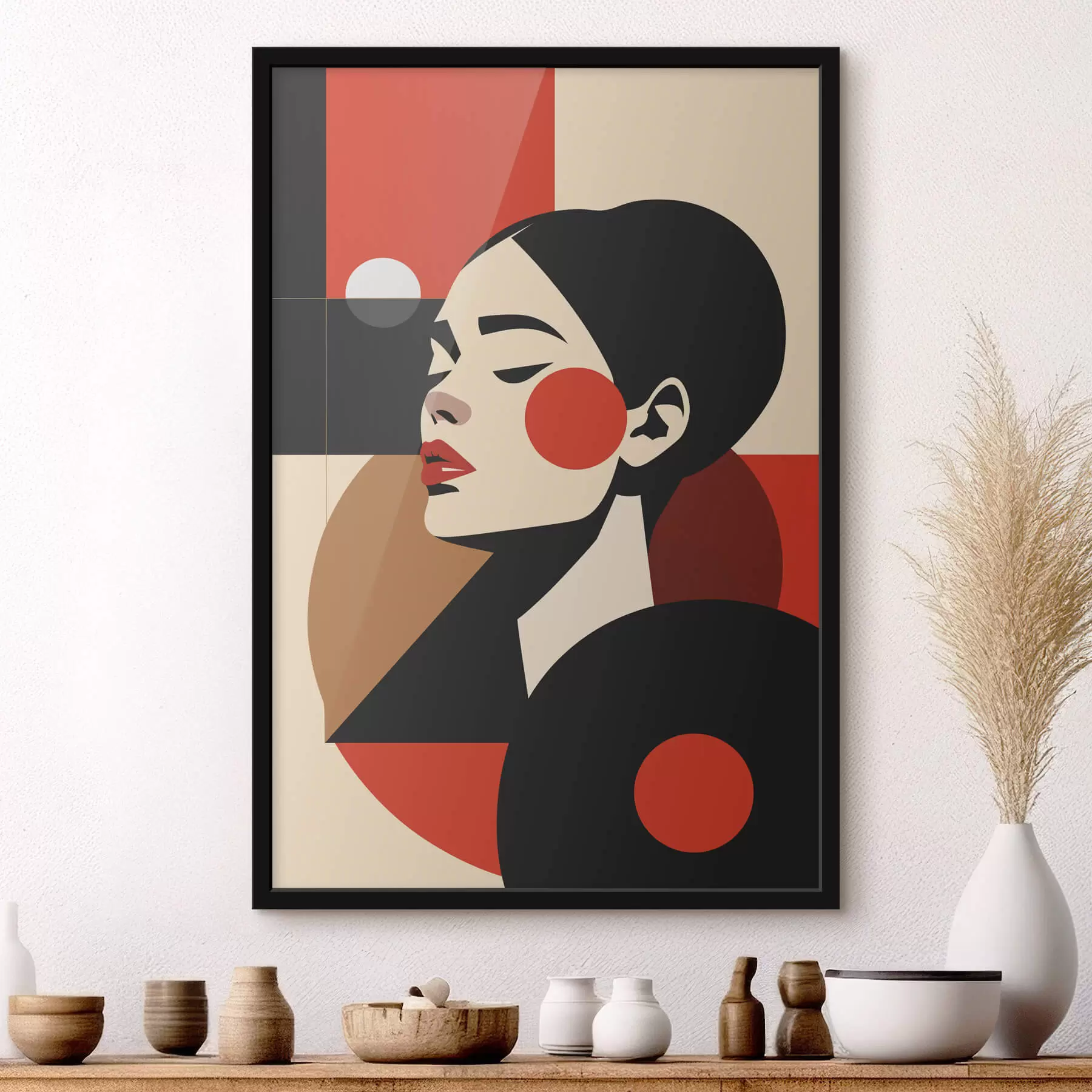 Fototapety Abstraktný portrét ženy v štýle Bauhaus f45165
